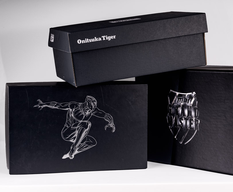 GX public portfolio example of black limited-edition footwear packaging
